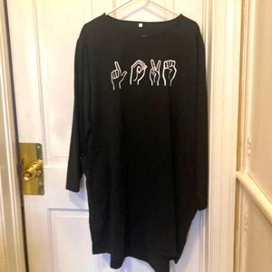 Black ASL sign language LOVE dress